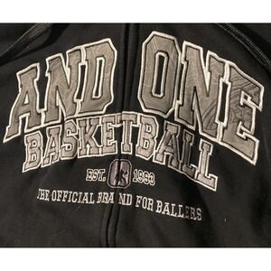 Vintage AND1 Hoodie Sweatshirt‎ Men's 2xl Black Basketball 90s Y2K Embroidered